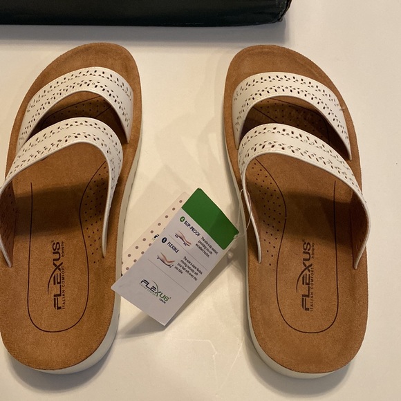 Flexus by Spring Step SZ 8.5 Bayshore White Slides Sandals NIB - Picture 10 of 14